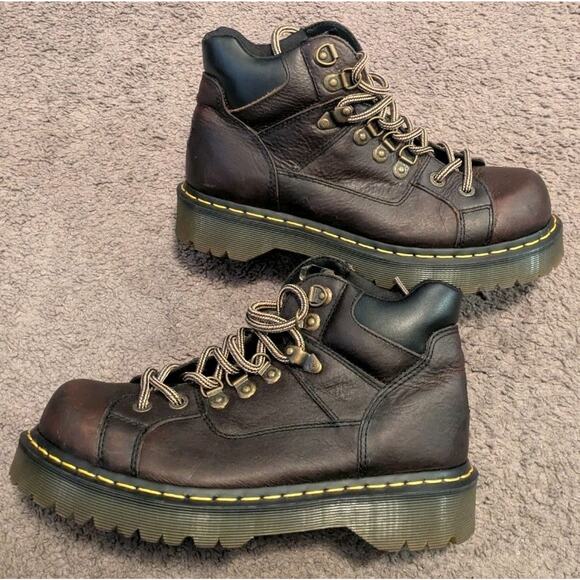 Dr Martens 9728 Bark Grizzly Brown Leather Chunky Hiking Boots Men\'s 8 Women\'s 9 main image 6